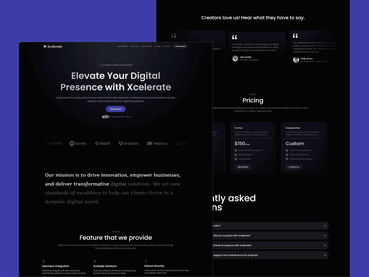 Xcelerate | Tech Landing Page