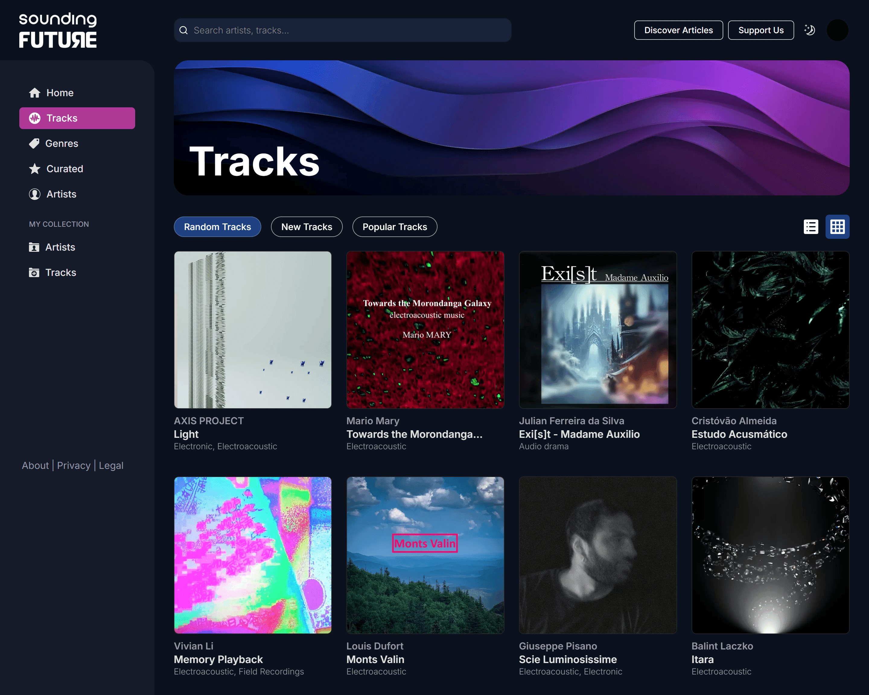Track catalogue