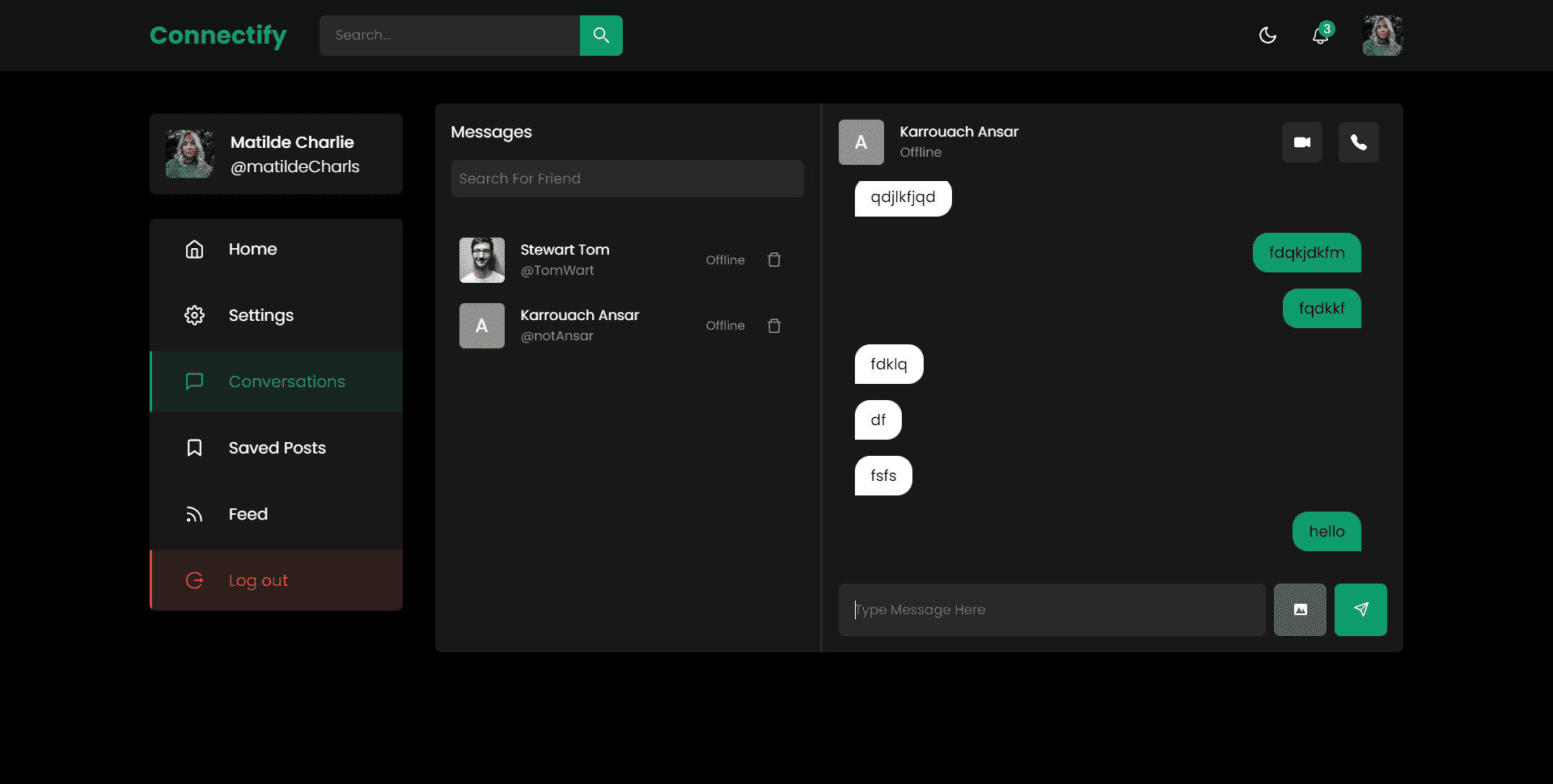 Real-time chat